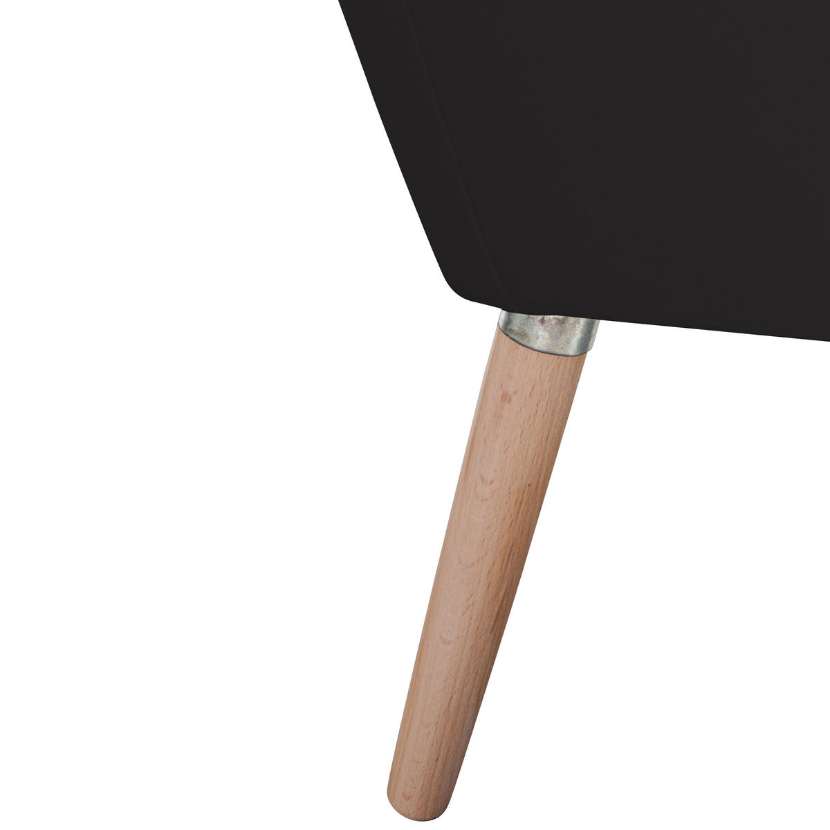 SESSEL in Lederlook Schwarz  - Buchefarben/Schwarz, Design, Holz/Textil (67/81/71cm) - Max Winzer