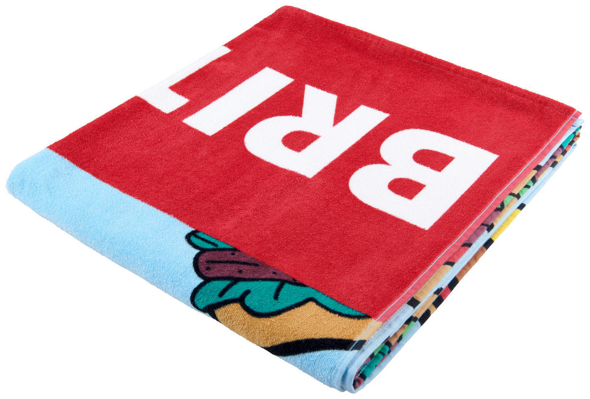 BADETUCH HOTDOG Multicolor 80/180 cm  - Multicolor, Design, Naturmaterialien/Textil (80/180cm) - BRITTO