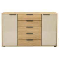 SIDEBOARD SAN FRANCISCO  in 141/86/43 cm  - Schieferfarben/Eiche Bianco, Design, Glas/Holzwerkstoff (141/86/43cm) - Musterring