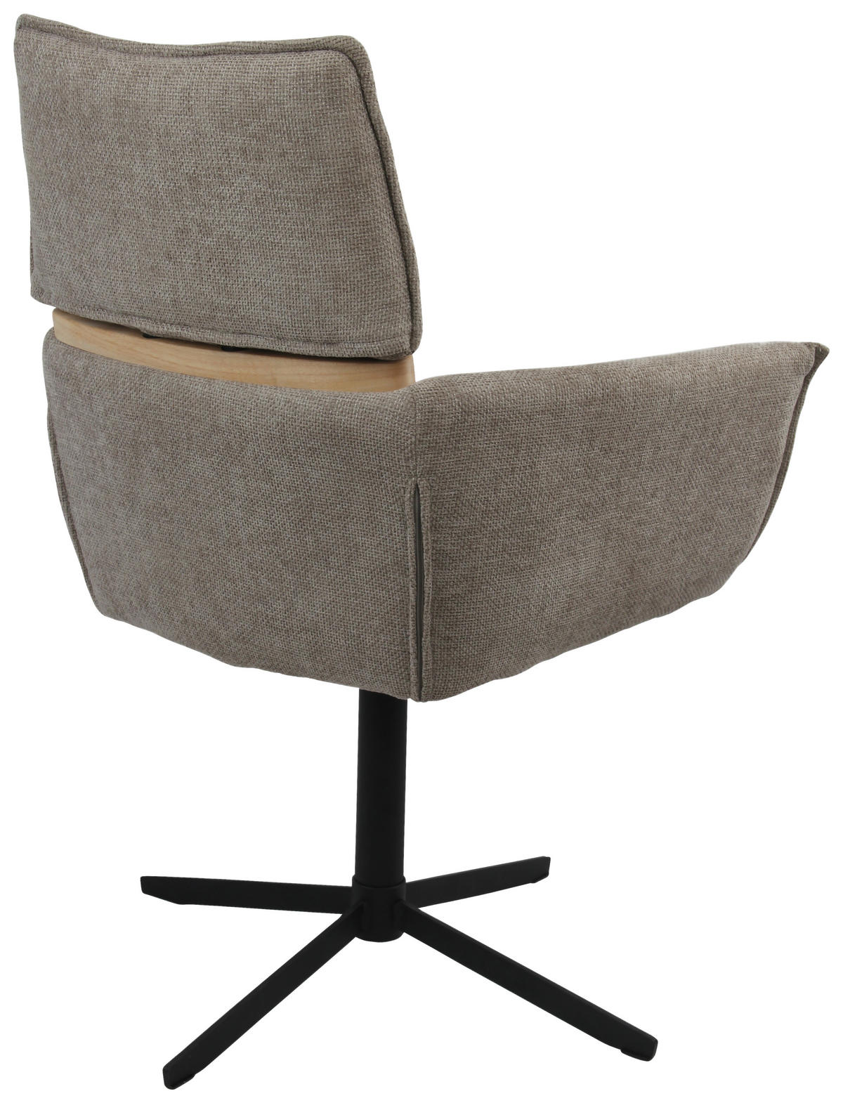 CHEFSESSEL Webstoff Hellbraun  - Hellbraun/Schwarz, MODERN, Holz/Textil (62/86/56cm) - MID.YOU