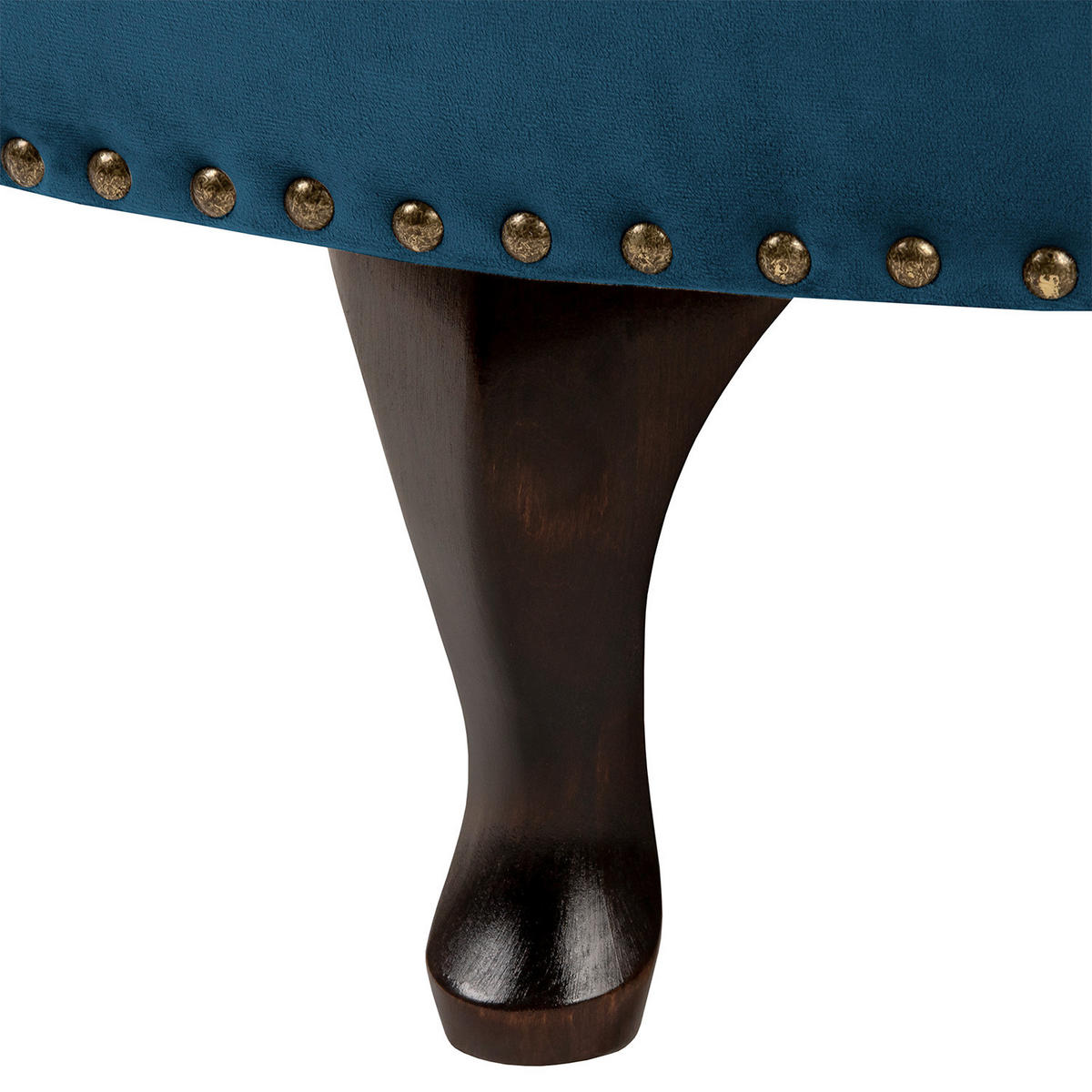 HOCKER Textil Dunkelblau  - Braun/Dunkelblau, Design, Holz/Textil (80/45/80cm) - Livetastic