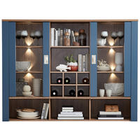 BUFFETAUFSATZ 163/122/38 cm   - Blau/Eichefarben, Lifestyle, Holzwerkstoff/Metall (163/122/38cm) - MID.YOU