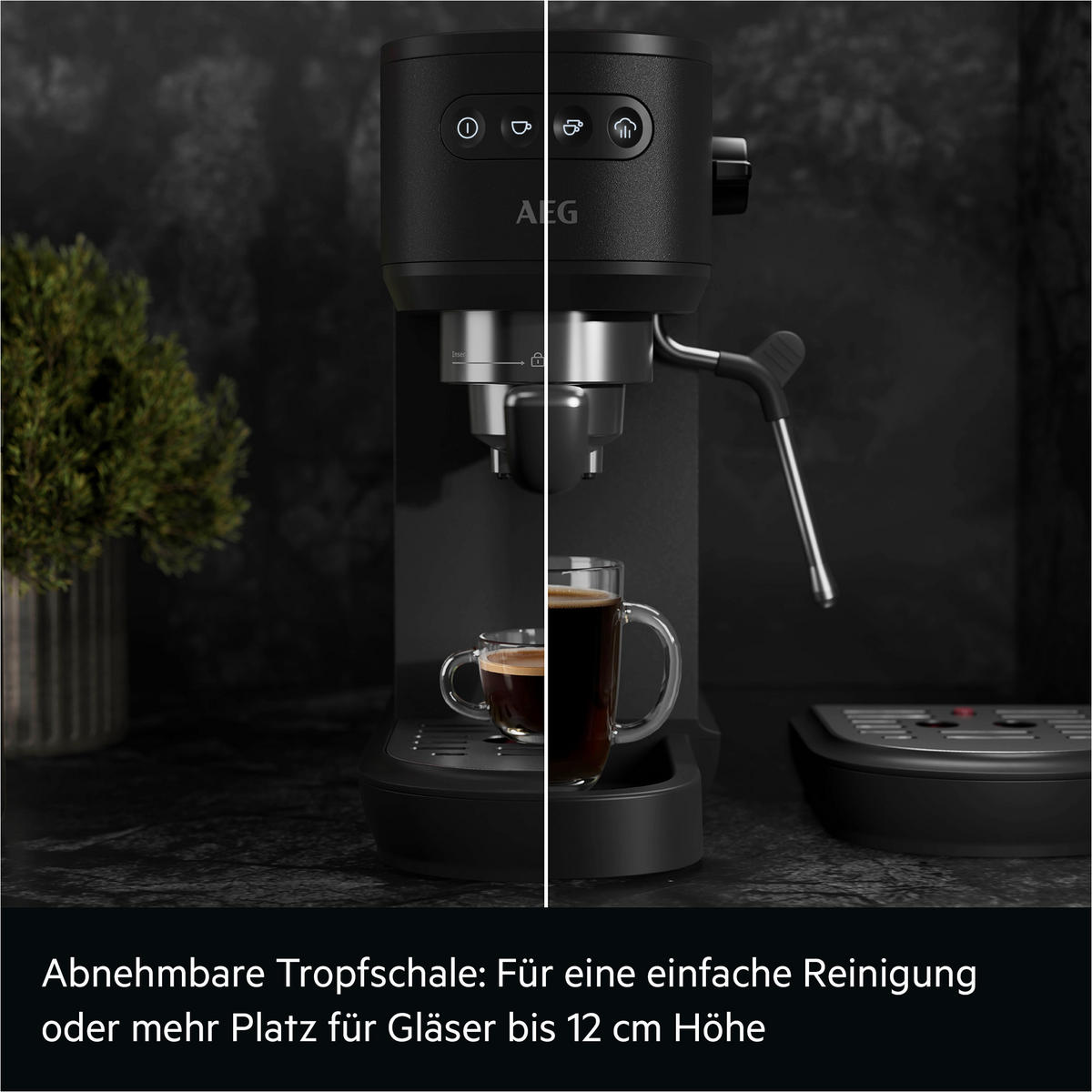 ESPRESSOMASCHINE Design Collection  - Schwarz, Basics, Metall (14,8/40,1/30,6cm) - AEG