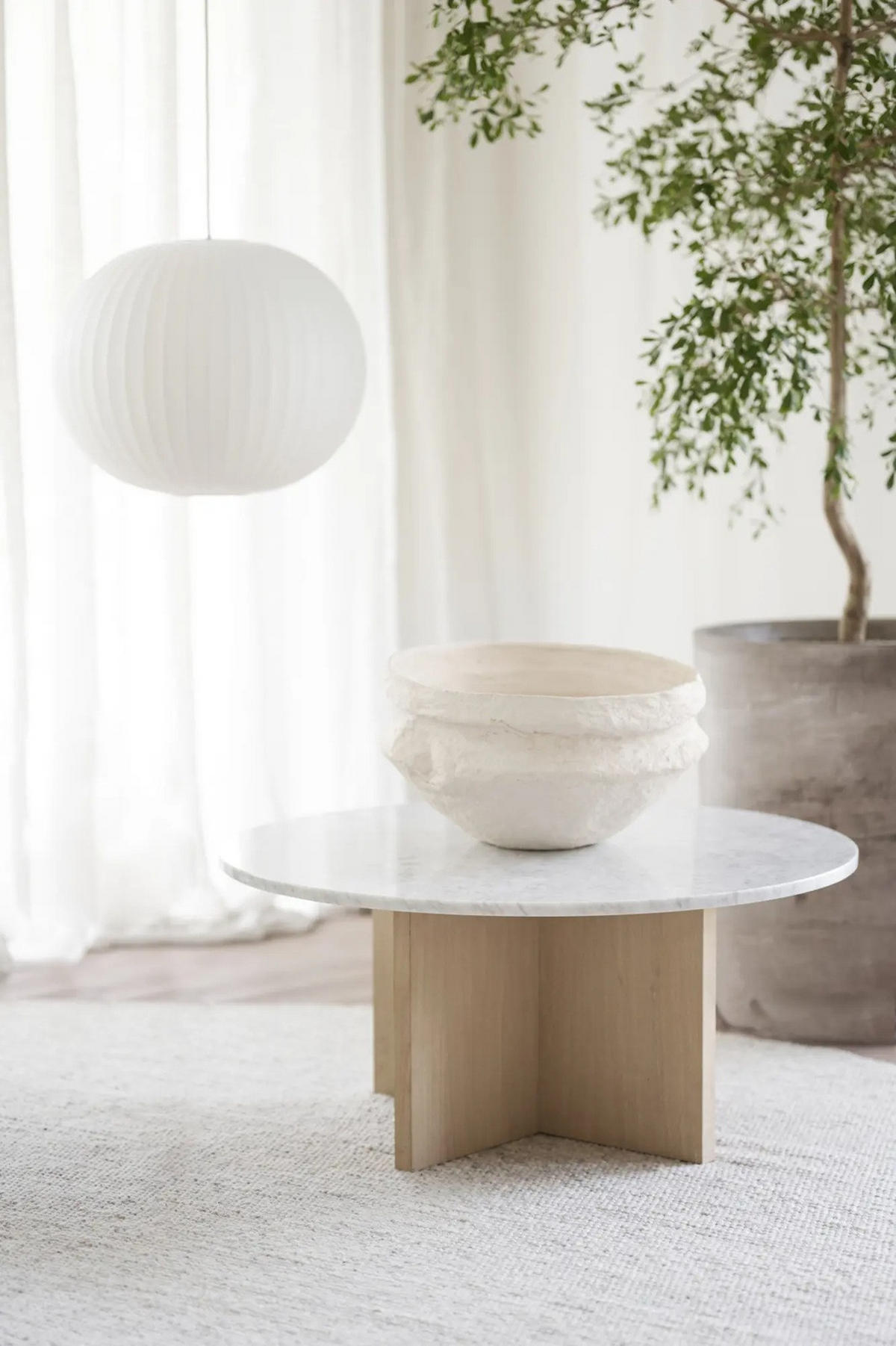 SOFFBORD i trä, sten 90/90/42 cm  - vit/ek Bianco, Klassisk, trä/sten (90/90/42cm) - Rowico