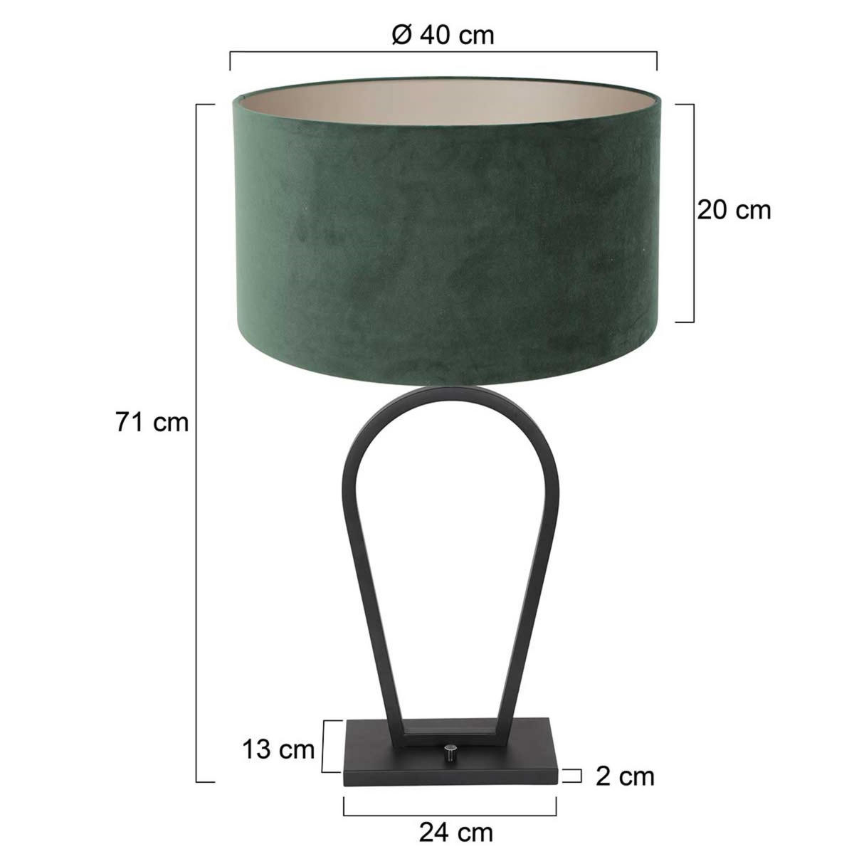 TISCHLEUCHTE - Schwarz/Weiß, Trend, Textil/Metall (40/71/24cm)