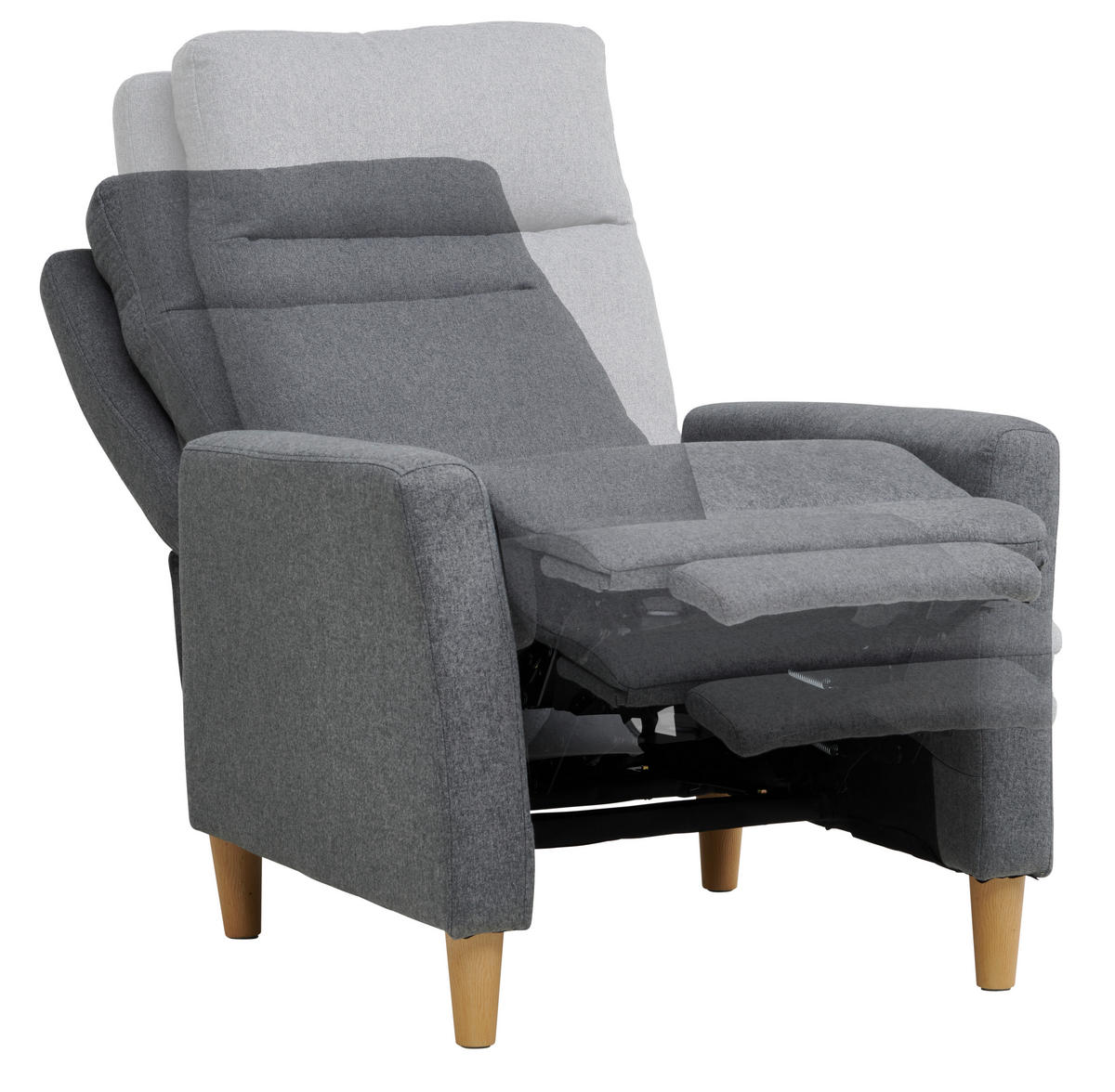 TV-FOTEL - natúr/szürke, Design, műanyag/textil (72,5/106-82/89-160cm) - Carryhome