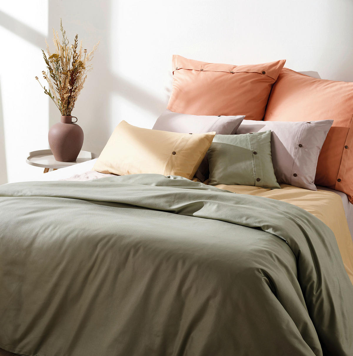 POSTELJINA TENDER 200/200 cm damast žalfijazelena  - žalfijazelena, Konvencionalno, tekstil (200/200cm) - Curt Bauer