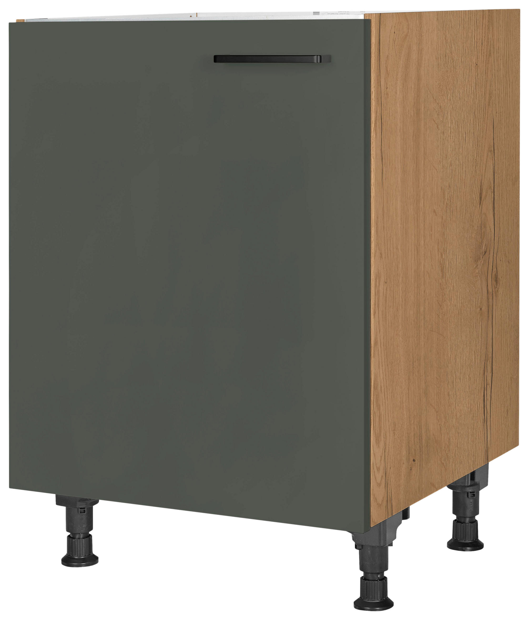 SPÜLENUNTERSCHRANK 60/87/56 cm  in Grün, Eichefarben  - Eichefarben/Schwarz, MODERN, Holzwerkstoff/Metall (60/87/56cm) - Nobilia