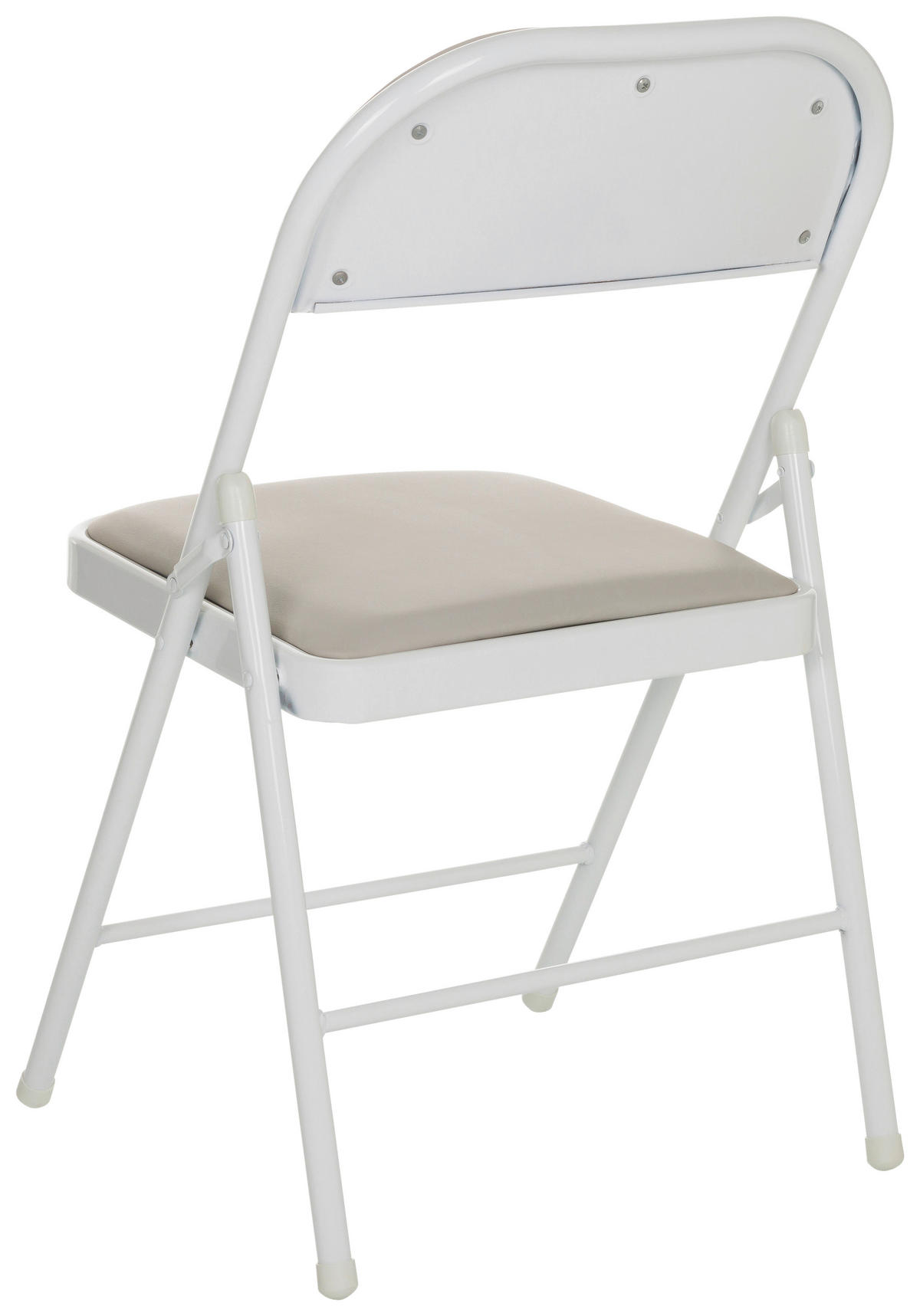 KLAPPSTUHL in Leder Grau  - Weiß/Grau, Basics, Leder/Metall (44/80/49cm) - MID.YOU
