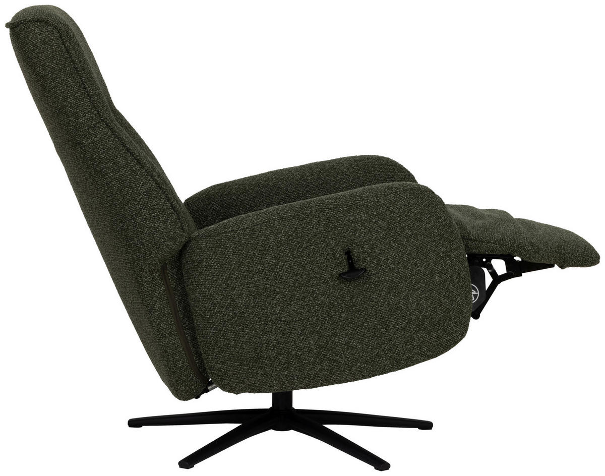 RELAXSESSEL Webstoff    - Dunkelgrün/Schwarz, Design, Holz/Textil (77/112/86cm) - Livetastic