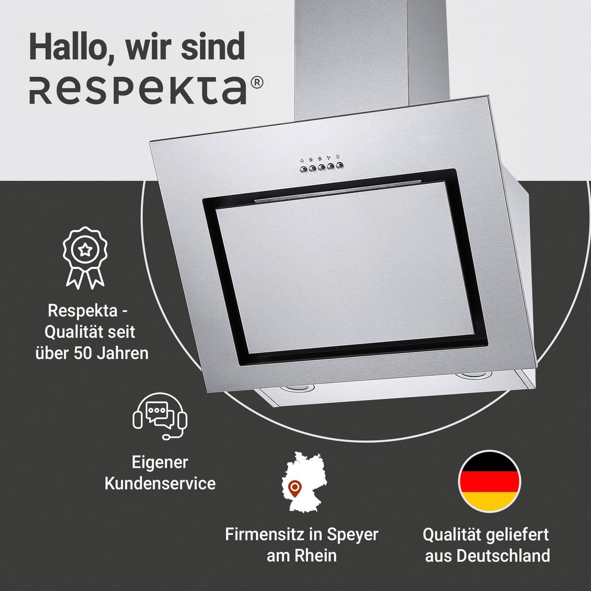 DUNSTABZUGSHAUBE CH22020IXB  - Edelstahlfarben, Trend, Metall (60/76-114/43cm) - Respekta