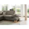 ECKSOFA in Mikrofaser Hellgrau  - Wildeiche/Beige, Natur, Holz/Textil (286/236cm) - Voleo