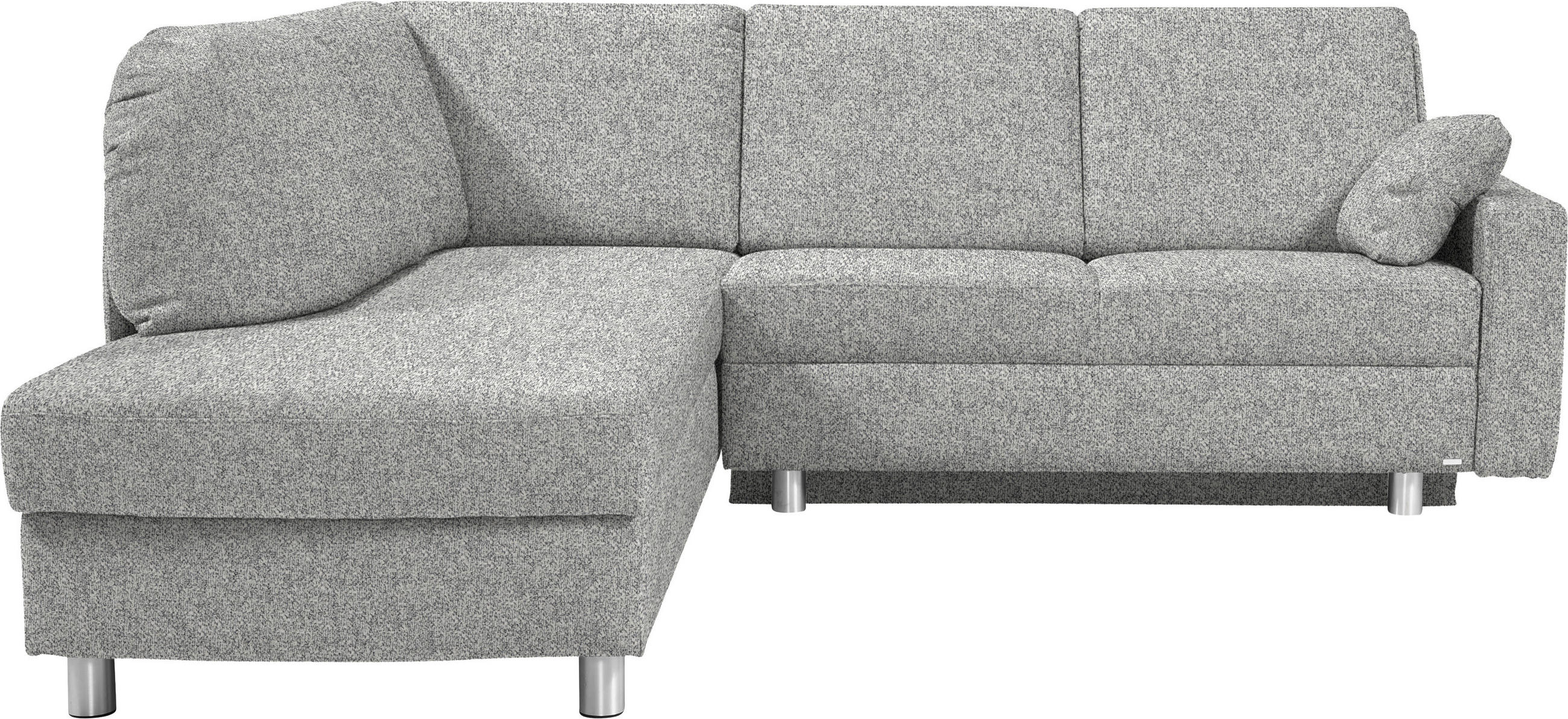 ECKSOFA  in Mikrovelours Naturfarben  208/227 cm  - Alufarben/Naturfarben, KONVENTIONELL, Textil/Metall (208/227cm) - Sedda
