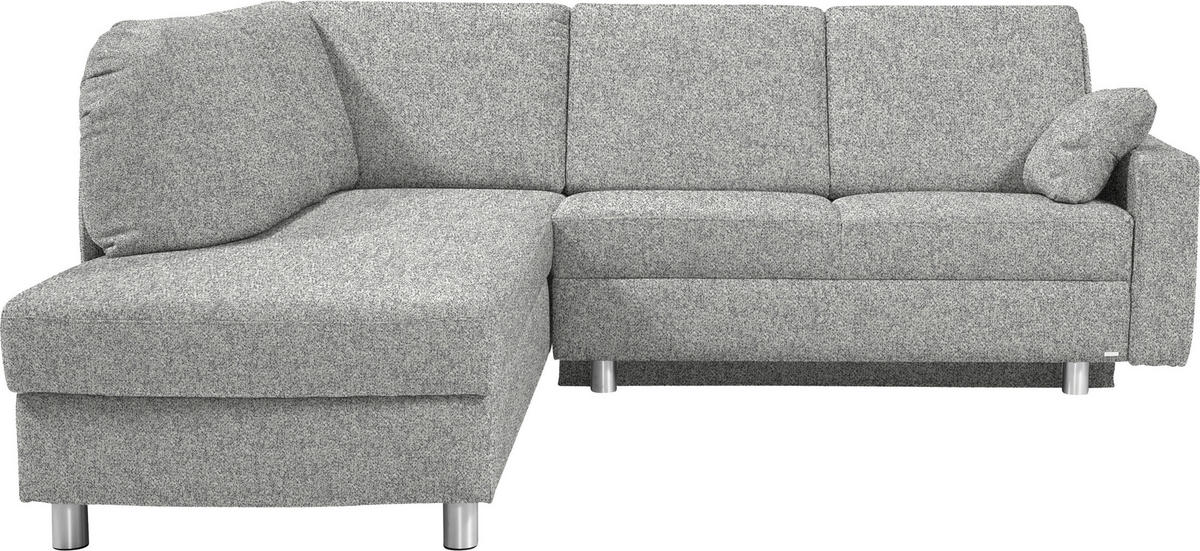 ECKSOFA  in Mikrovelours Naturfarben  208/227 cm  - Alufarben/Naturfarben, KONVENTIONELL, Textil/Metall (208/227cm) - Sedda