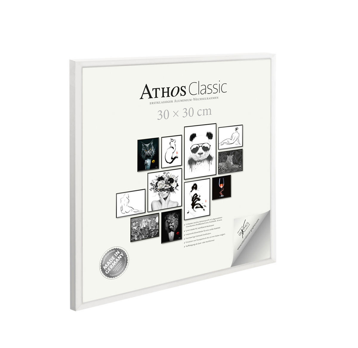 BILDERRAHMEN - Weiß Hochglanz, Basics, Papier/Holzwerkstoff (30/30/1,8cm)