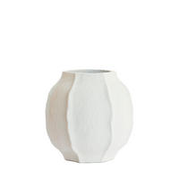 DEKOVASE  - Weiß, Basics, Stein (40/40/40,5cm) - Light & Living