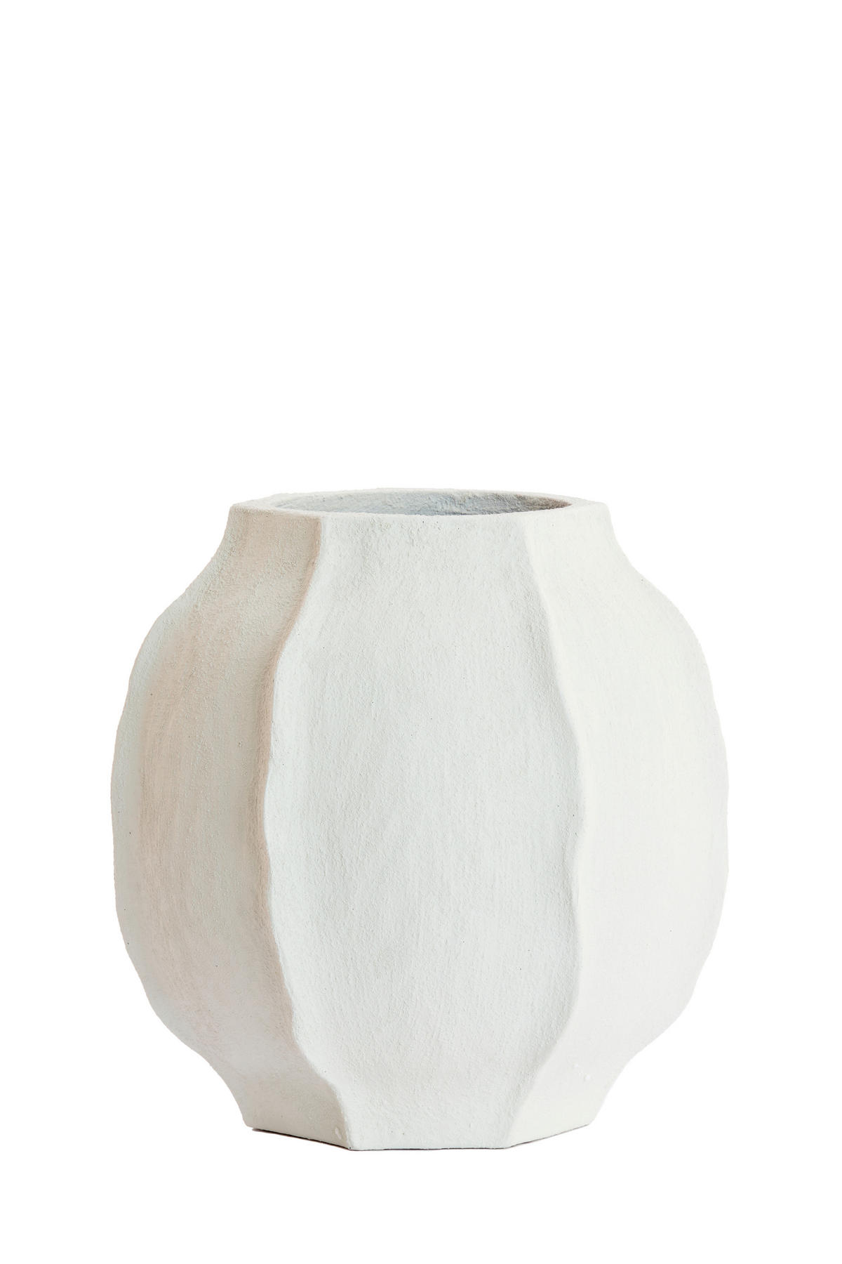 DEKOVASE  - Weiß, Basics, Stein (40/40/40,5cm) - Light & Living