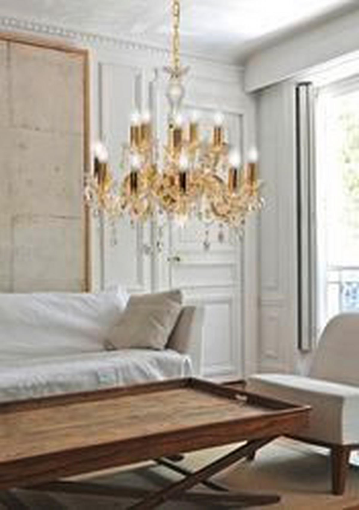 KRISTALL-HÄNGELEUCHTE 62/62/130 cm   - Messingfarben, KONVENTIONELL, Glas/Metall (62/62/130cm)