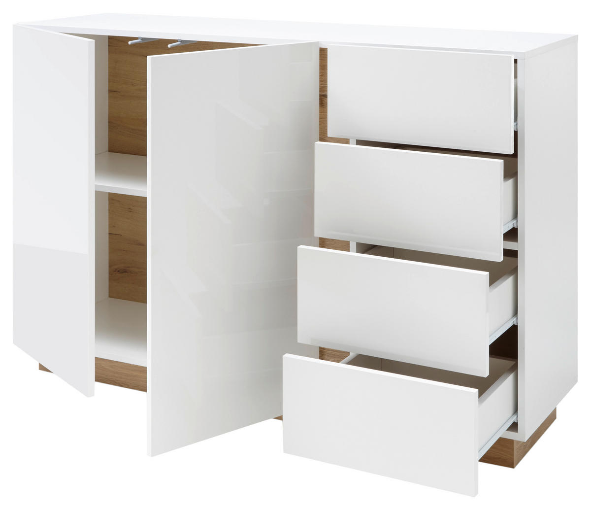 SIDEBOARD  in 138/91/40 cm  - Eichefarben/Weiß, Design, Holzwerkstoff (138/91/40cm) - MID.YOU