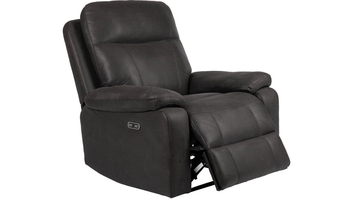 RELAXFÅTÖLJ i trä, metall, textil grå  - grå, Klassisk, metall/trä (97/92/102cm) - Best Price
