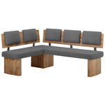 ECKBANK 155/195 cm  in Eichefarben, Graubraun  - Eichefarben/Graubraun, KONVENTIONELL, Holzwerkstoff/Textil (155/195cm) - Cantus