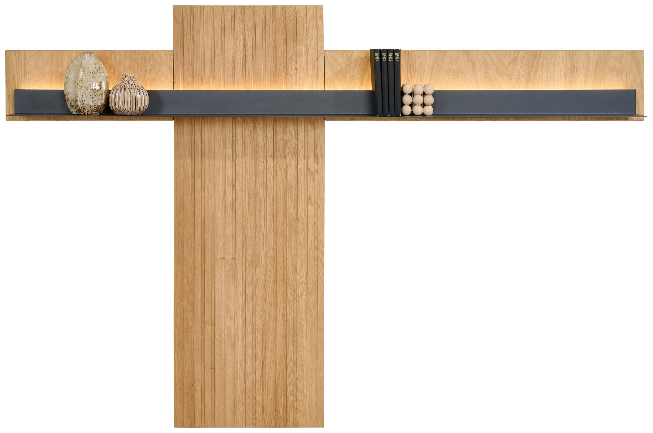 WANDPANEEL Grau, Eichefarben  180,1/120/22 cm  - Eichefarben/Grau, Natur, Holz/Holzwerkstoff (180,1/120/22cm) - Linea Natura