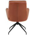 ARMLEHNSTUHL  in Eisen Mikrofaser  - Cognac/Schwarz, Design, Textil/Metall (62/89,5/65cm) - Novel
