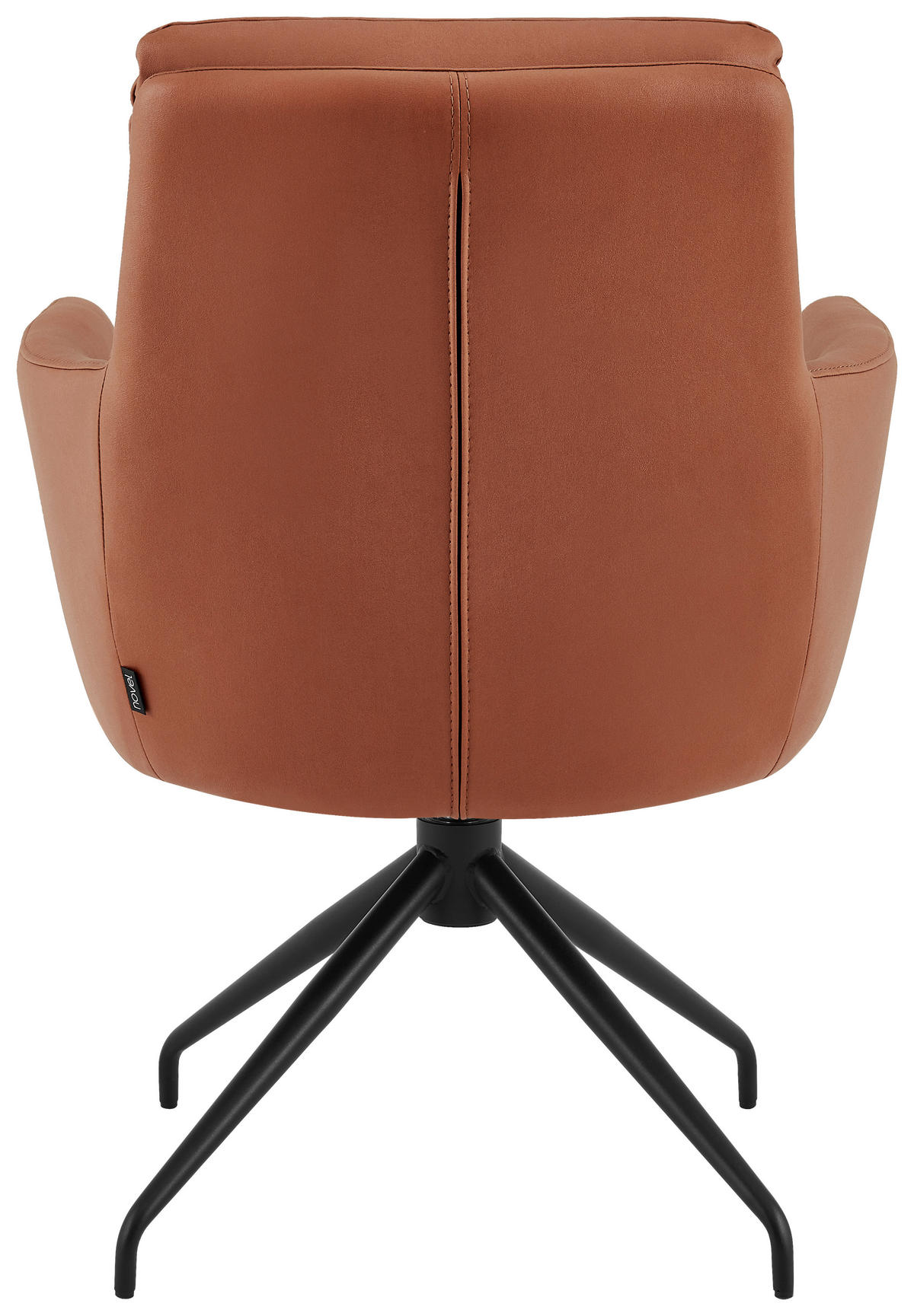 ARMLEHNSTUHL  in Eisen Mikrofaser  - Cognac/Schwarz, Design, Textil/Metall (62/89,5/65cm) - Novel