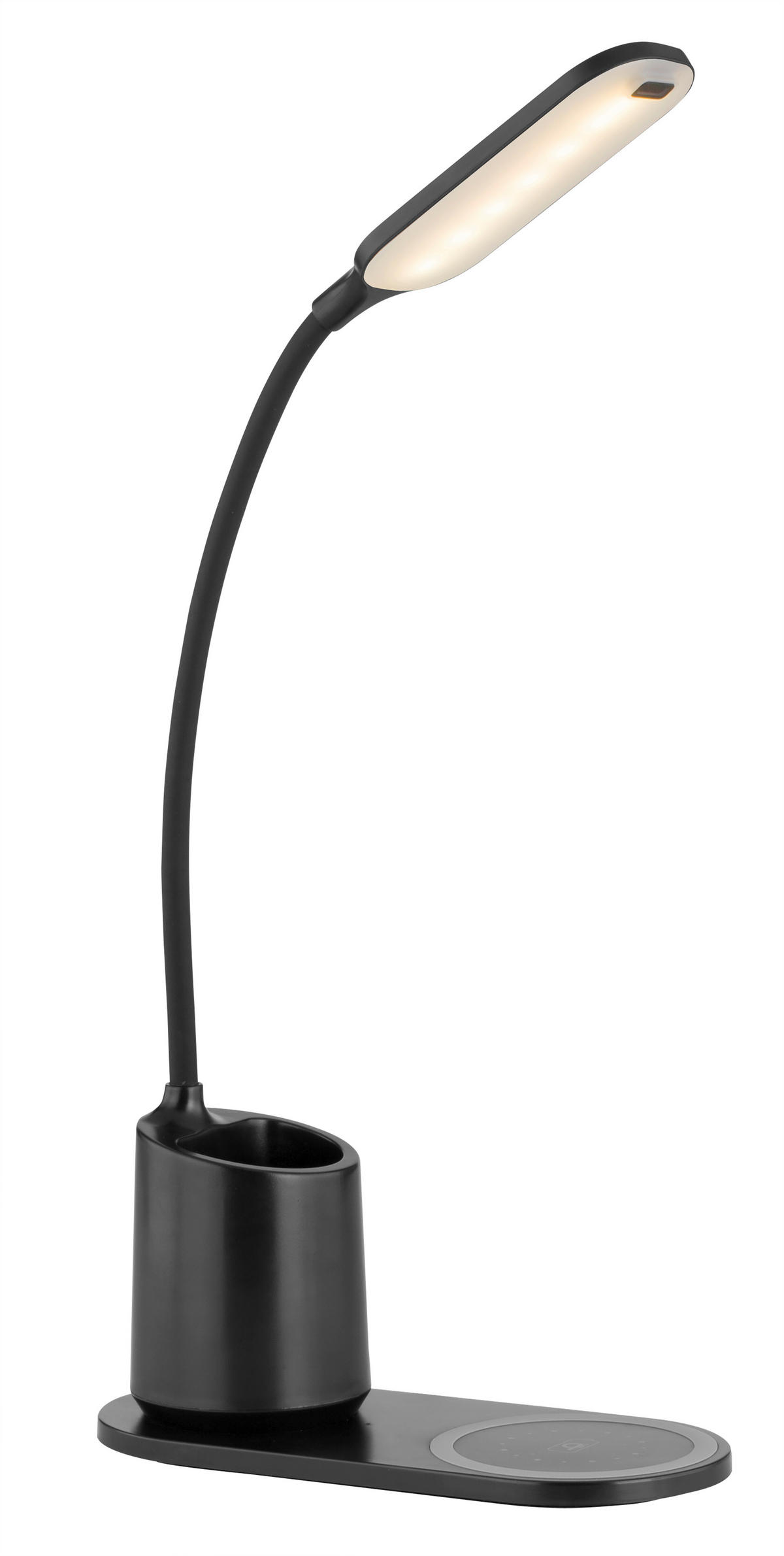 LED-SCHREIBTISCHLEUCHTE 34/8,5/45 cm   - Opal/Schwarz, Design, Kunststoff (34/8,5/45cm) - Globo