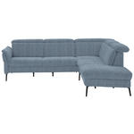 ECKSOFA in Struktur Hellblau  275/235 cm  - Schwarz/Hellblau, MODERN, Textil/Metall (275/235cm) - Cantus