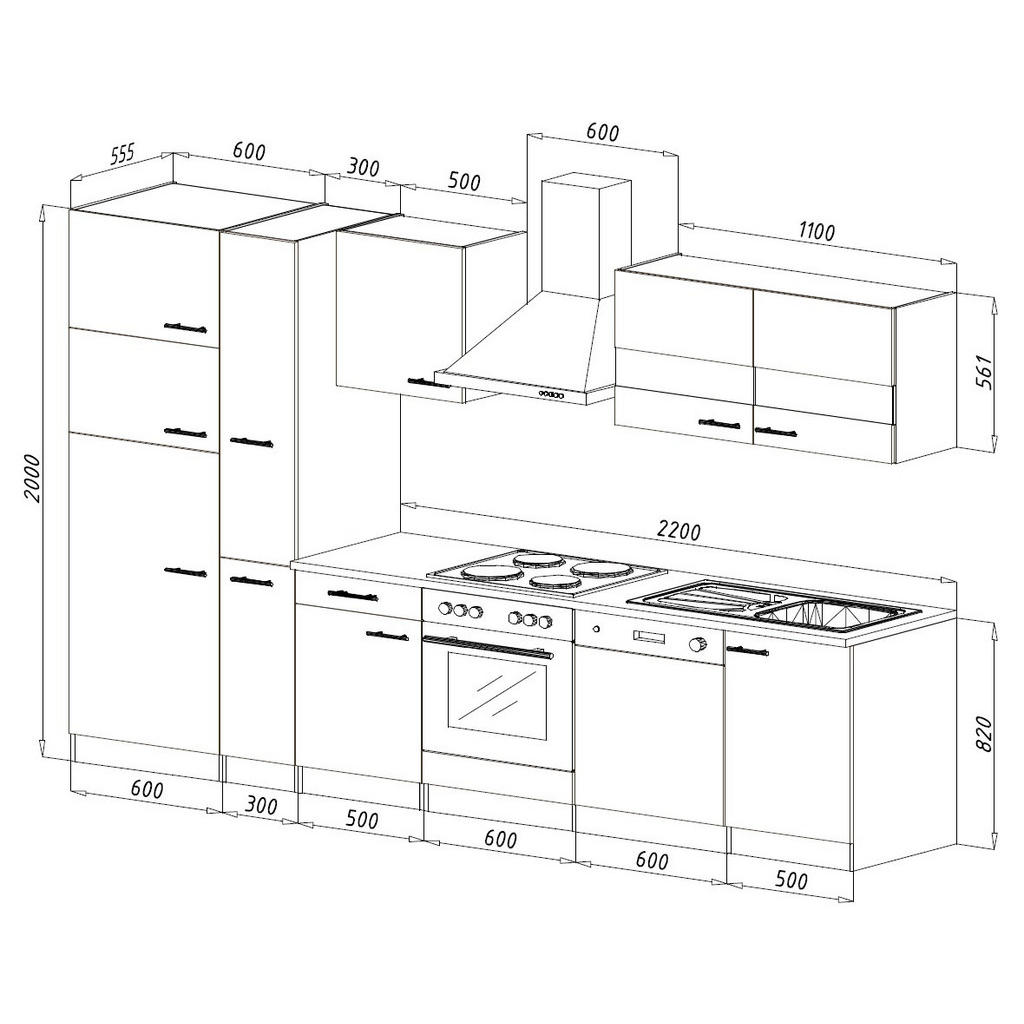 Thumbnail - Respekta Küchenblock Eiche York Küchenblock, Schwarz, Eiche, Metall, 1 Schublade(n),1 Schublade(n) Schubladen, seitenver...