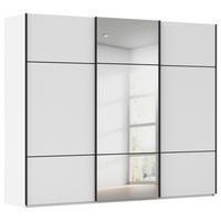 SCHWEBETÜRENSCHRANK Weiss  - Weiss/Schwarz, Konventionell, Glas/Holzwerkstoff (242/223/68cm) - Novel