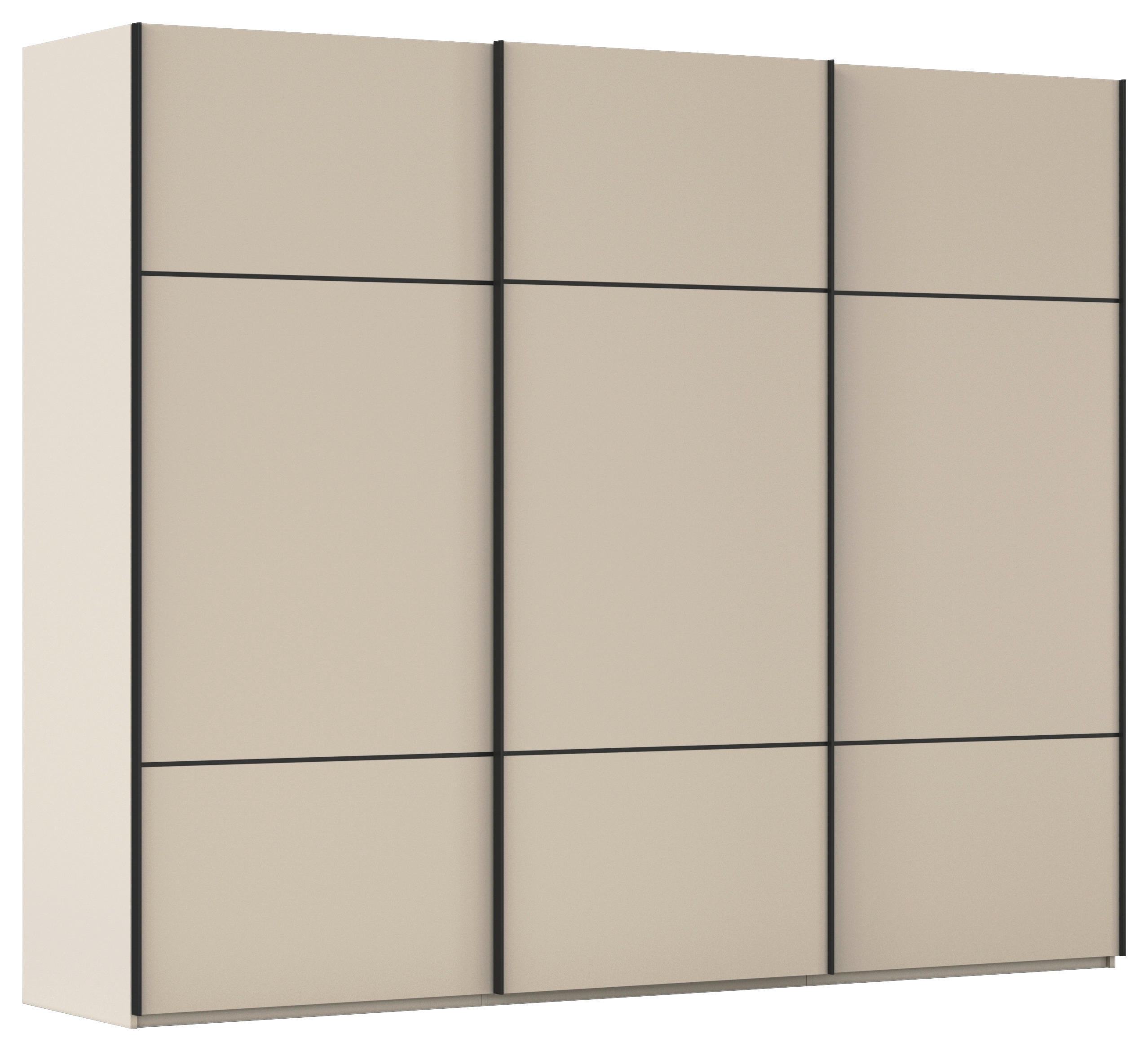 SCHWEBETÜRENSCHRANK 271/223/68 cm 3-türig Champagner - Champagner/Schwarz, KONVENTIONELL, Holzwerkstoff/Metall (271/223/68cm) - Novel