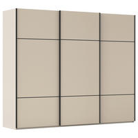SCHWEBETÜRENSCHRANK 271/223/68 cm 3-türig Champagner  - Champagner/Schwarz, KONVENTIONELL, Holzwerkstoff/Metall (271/223/68cm) - Novel