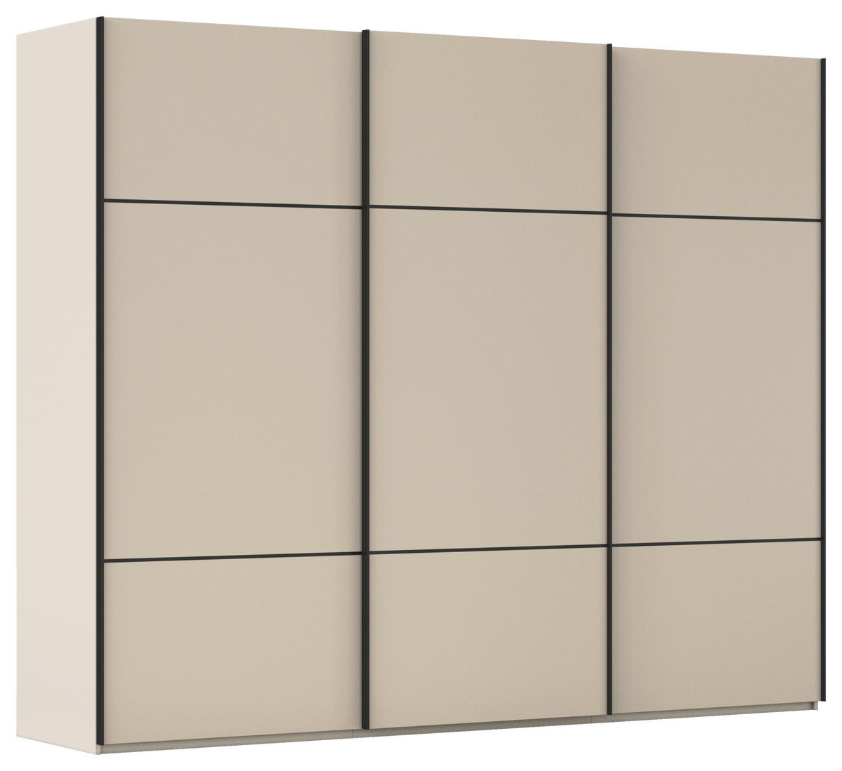 SCHWEBETÜRENSCHRANK 271/223/68 cm 3-türig Champagner  - Champagner/Schwarz, KONVENTIONELL, Holzwerkstoff/Metall (271/223/68cm) - Novel
