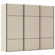 SCHWEBETÜRENSCHRANK 301/223/68 cm 3-türig Champagner  - Champagner/Schwarz, KONVENTIONELL, Holzwerkstoff/Metall (301/223/68cm) - Novel