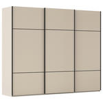 SCHWEBETÜRENSCHRANK 301/223/68 cm 3-türig Champagner  - Champagner/Schwarz, KONVENTIONELL, Holzwerkstoff/Metall (301/223/68cm) - Novel