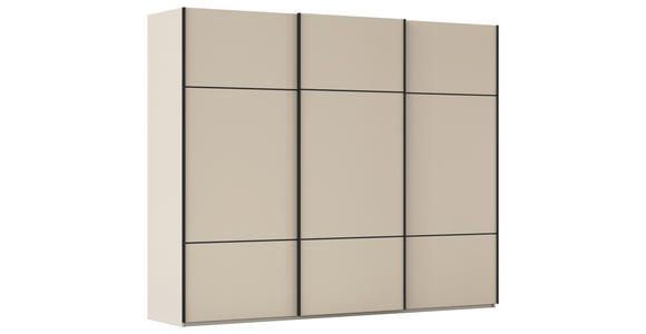 SCHWEBETÜRENSCHRANK 301/223/68 cm 3-türig Champagner - Champagner/Schwarz, KONVENTIONELL, Holzwerkstoff/Metall (301/223/68cm) - Novel