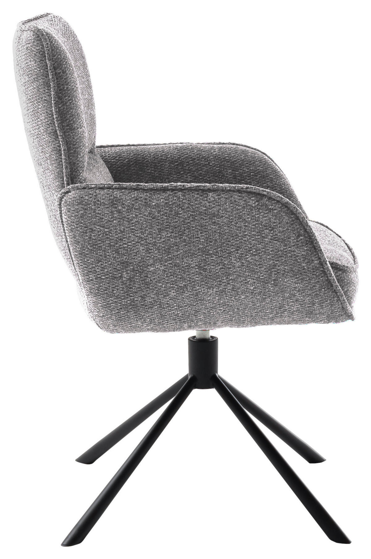 ARMLEHNSTUHL  in Stahl Webstoff  - Schwarz/Grau, Design, Textil/Metall (62/92/65cm) - Novel