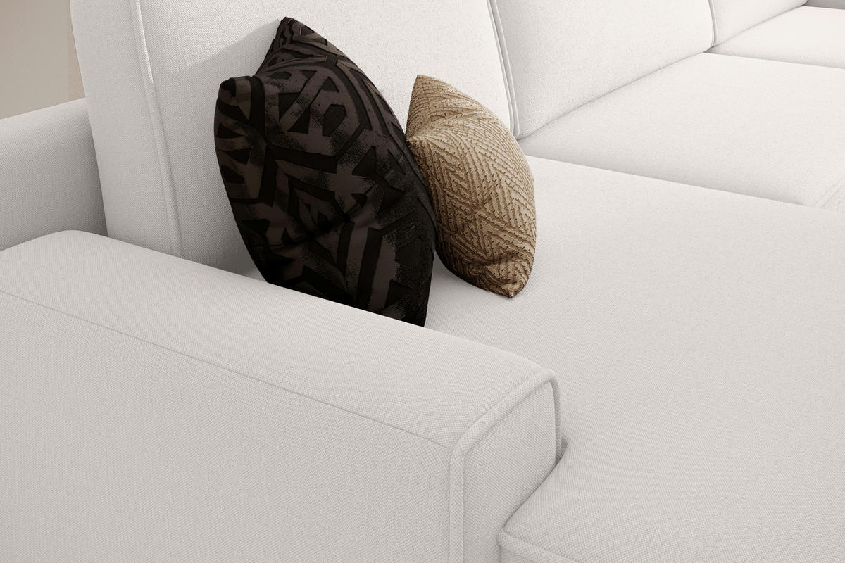 WOHNLANDSCHAFT CHALLENGE Silberfarben Struktur  - Silberfarben/Schwarz, MODERN, Kunststoff/Textil (168/333/168cm) - Trendmanufaktur