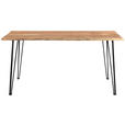 ESSTISCH Schwarz, Akaziefarben rechteckig   - Schwarz/Akaziefarben, Design, Holz/Metall (160/85/76cm) - Linea Natura
