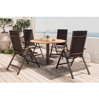GARTENTISCH 120/74/120 cm Metall, Kunststoff Naturfarben, Schwarz rund  - Schwarz/Naturfarben, MODERN, Kunststoff/Metall (120/74/120cm) - Ambia Garden