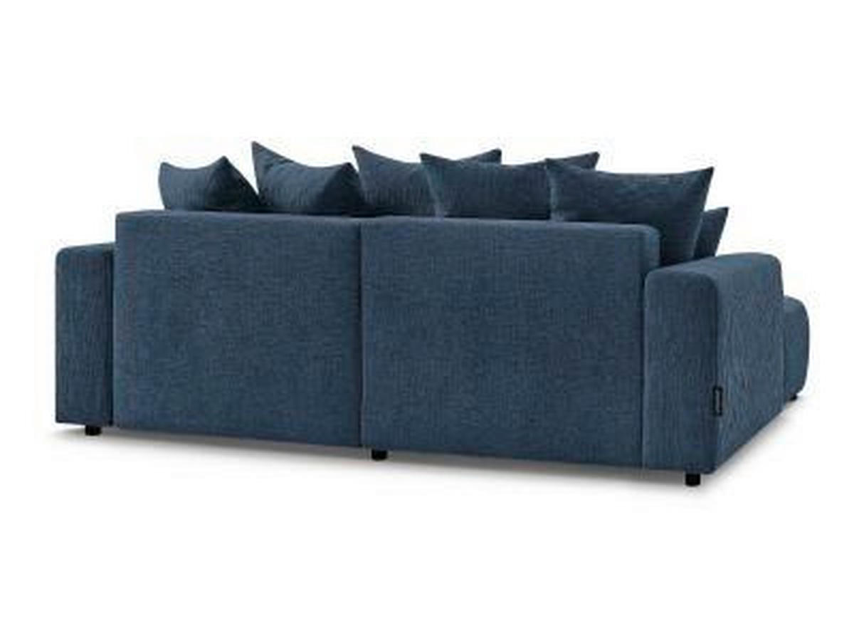 ECKSOFA Ottomane links  ATILLA Dunkelblau Struktur  - Schwarz/Dunkelblau, MODERN, Kunststoff/Textil (149/244cm)