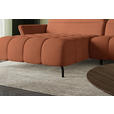ECKSOFA Rostfarben Flachgewebe Rücken echt, Kopfteilverstellung, Sitztiefenverstellung  - Rostfarben/Schwarz, KONVENTIONELL, Textil/Metall (175/272cm) - Carryhome
