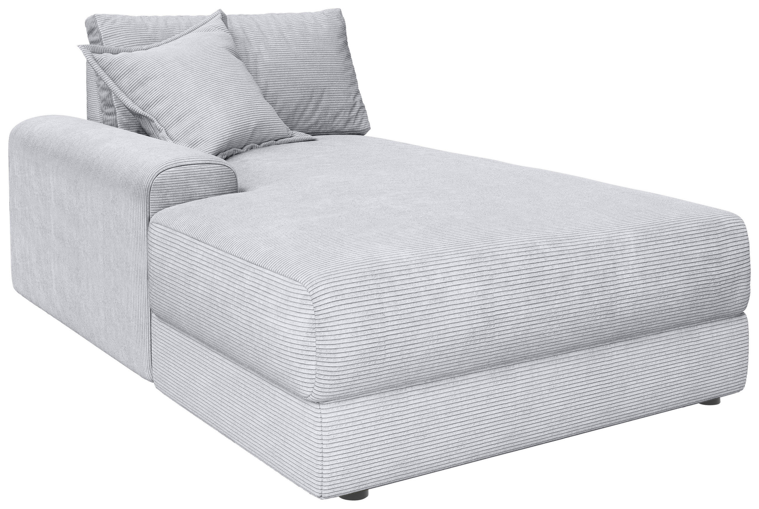 BIGSOFA Cord Hellgrau  - Hellgrau/Schwarz, MODERN, Kunststoff/Textil (117/93/190cm) - Carryhome