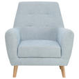 SESSEL in Webstoff Blau - Blau/Eichefarben, Design, Holz/Textil (90/105/84cm) - Carryhome