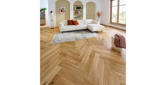 FISCHGRÄT Eiche Roh per m² - Eichefarben, Design, Holz (72,5/13/1,4cm) - Ambiente