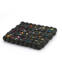 TOPFUNTERSETZER Textil Multicolor, Schwarz  - Multicolor/Schwarz, Basics, Textil (21/21/2,2cm) - Cilio