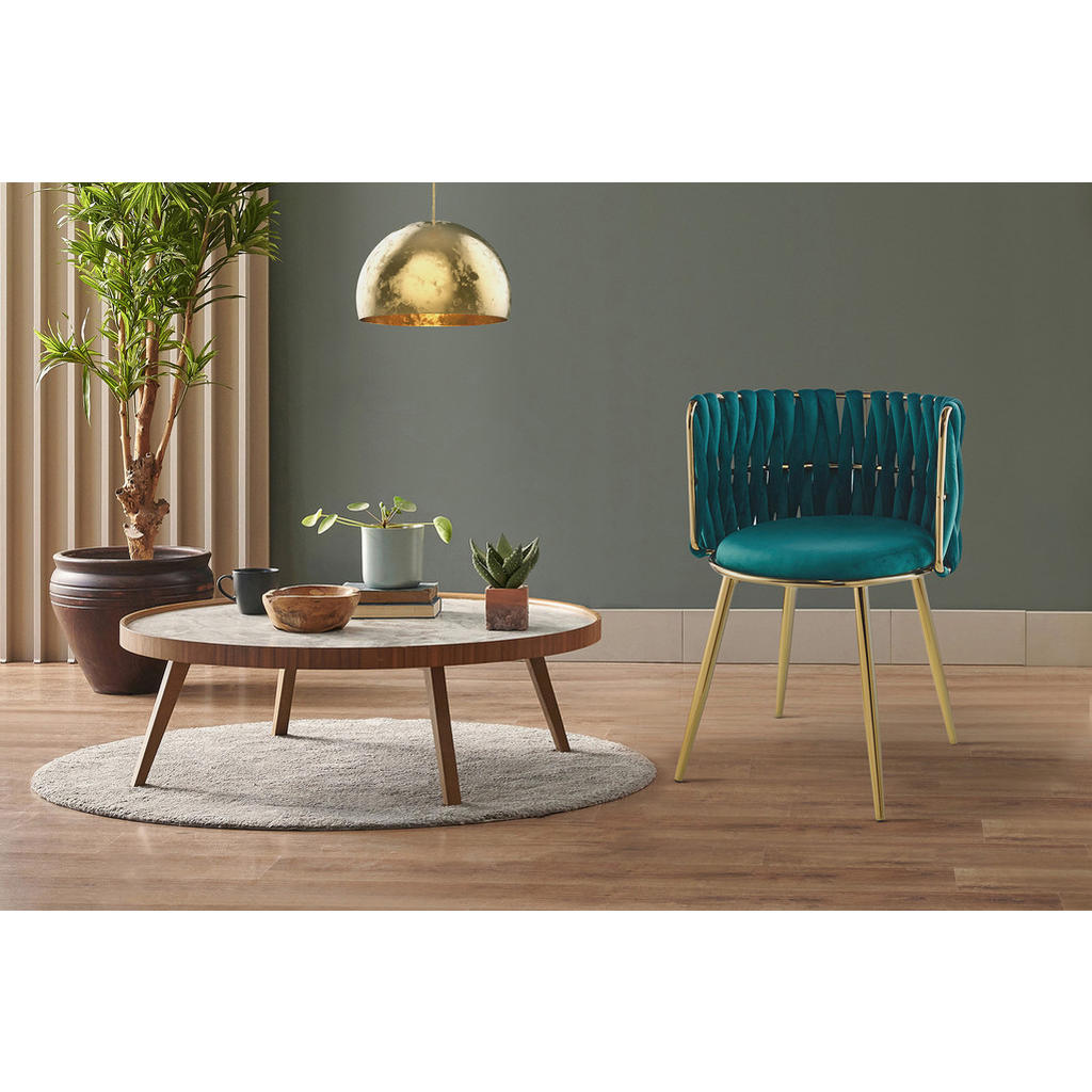 Thumbnail - Kayoom Armlehnstuhl-Set, Grün, Textil, Rundrohr, 57x80x53 cm, Esszimmer, Stühle, Esszimmerstühle, Esszimmerstühle-Set