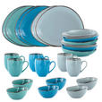 KOMBISERVICE Blau, Grün, Blaugrau AQUA SABBIA 24-teilig 6 Personen  - Blau/Blaugrau, Trend, Keramik - Novel